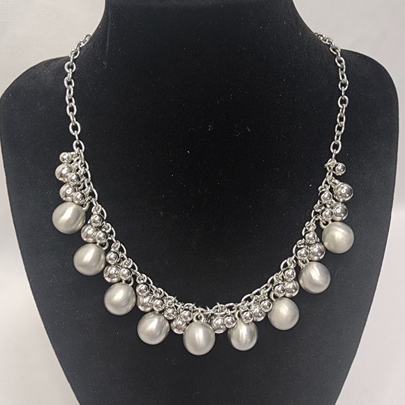 Lia Sophia Jewelry - Lia Sophia Brushed and Shiney Silver Bead Necklace